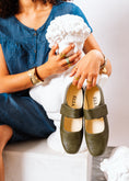 Load image into Gallery viewer, Classic Wide-Strap Mary Jane Flats - olive
