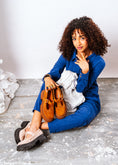 Load image into Gallery viewer, Studded Suede T-Strap Mary Loafers - camel
