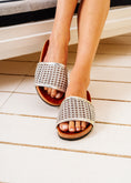 Load image into Gallery viewer, Contoured Cork Woven Slides - silver
