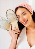 Load image into Gallery viewer, Romance Floral Slides - baby blue
