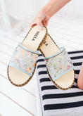Load image into Gallery viewer, Romance Floral Slides - baby blue
