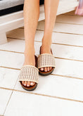 Load image into Gallery viewer, Contoured Cork Woven Slides - beige
