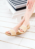 Load image into Gallery viewer, Braided Raffia Flat Slides - white
