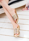 Load image into Gallery viewer, Artisanal Woven Beach Slides - beige
