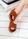 Load image into Gallery viewer, Braided Cross-Strap Slides - camel
