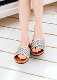 Load image into Gallery viewer, Braided Cross-Strap Slides - silver
