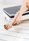 Load image into Gallery viewer, Braided Cross-Strap Slides - gold
