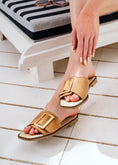 Load image into Gallery viewer, Square-Toe Buckle Slides - cafe
