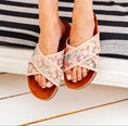 Load image into Gallery viewer, Wildflower Cross-Strap Slides - pink
