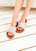 Load image into Gallery viewer, Wildflower Cross-Strap Slides - white
