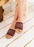Load image into Gallery viewer, Geometric Mesh Studded Slides - brown
