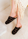 Load image into Gallery viewer, Boho Floral Mesh Mules - black
