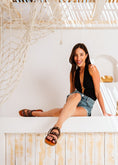 Load image into Gallery viewer, Edgy Triple-Strap Studded Slides - brown
