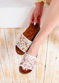 Load image into Gallery viewer, Wildflower Single-Strap Slides - white
