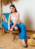 Load image into Gallery viewer, Boho Knit Cross-Strap Slides - beige
