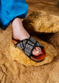 Load image into Gallery viewer, Boho Knit Cross-Strap Slides - black
