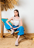 Load image into Gallery viewer, Floral Embroidered Mesh Clogs - white
