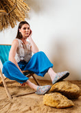 Load image into Gallery viewer, Floral Embroidered Mesh Clogs - blue
