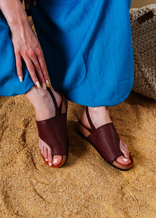 Comfort Slingback Slides - maroon