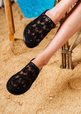 Load image into Gallery viewer, Floral Bloom Mesh Mules - black
