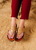 Load image into Gallery viewer, Studded Eyelet Comfort Slides - cafe
