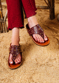 Load image into Gallery viewer, Studded Eyelet Comfort Slides - brown
