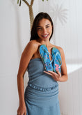 Load image into Gallery viewer, Stitch Tropical Flip Flops - blue
