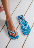 Load image into Gallery viewer, Stitch Print Flip Flops - blue

