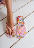 Load image into Gallery viewer, Unicorn Print Flip Flops - pink
