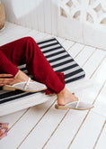 Load image into Gallery viewer, Buckled Mesh Flat Mules - white
