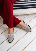 Load image into Gallery viewer, Buckled Mesh Flat Mules - silver
