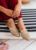 Load image into Gallery viewer, Buckled Mesh Flat Mules - gold
