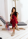 Load image into Gallery viewer, Plaid Textured Mules - beige
