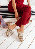 Load image into Gallery viewer, Plaid Textured Mules - beige
