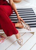 Load image into Gallery viewer, Romantic Floral Pointed Mules -  white
