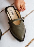 Load image into Gallery viewer, Classic Leather Mary Jane Flats -  olive
