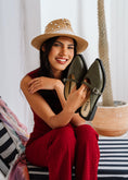 Load image into Gallery viewer, Classic Leather Mary Jane Flats -  olive
