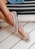 Load image into Gallery viewer, Mesh Ballet Flats with Bow - white
