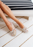 Load image into Gallery viewer, Floral Bow Ballerinas - white
