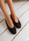 Load image into Gallery viewer, Metallic Lace-Effect Flats - black
