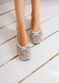 Load image into Gallery viewer, Fishnet Mesh Ballet Flats - sliver
