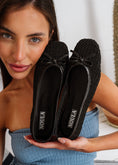 Load image into Gallery viewer, Fishnet Mesh Ballet Flats - black
