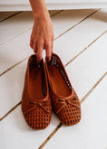 Load image into Gallery viewer, Caged Woven Ballet Flats - camel

