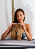 Load image into Gallery viewer, Caged Woven Ballet Flats - cafe
