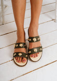 Load image into Gallery viewer, Summer Shell Flat Slides - olive
