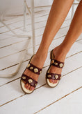 Load image into Gallery viewer, Summer Shell Flat Slides - maroon
