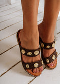 Load image into Gallery viewer, Summer Shell Flat Slides - brown
