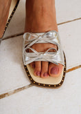 Load image into Gallery viewer, Stud-Trimmed Bow Sandals - silver
