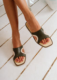 Load image into Gallery viewer, Two-Tone Studded Slide - olive
