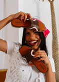 Load image into Gallery viewer, Two-Tone Studded Slide - brown
